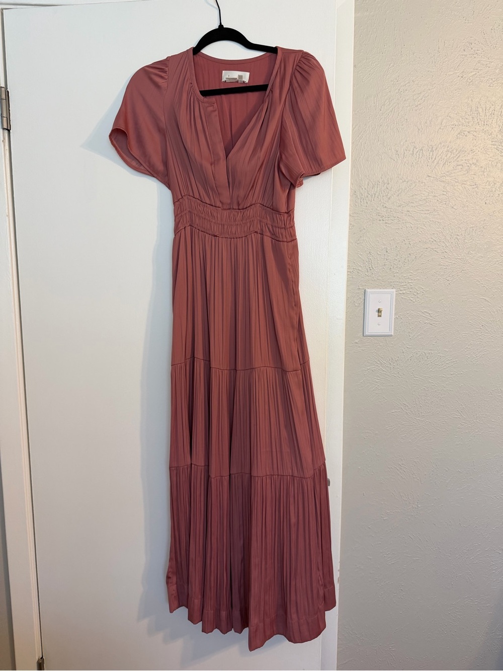 Anthropologie Silk Somerset Mauve Maxi Dress